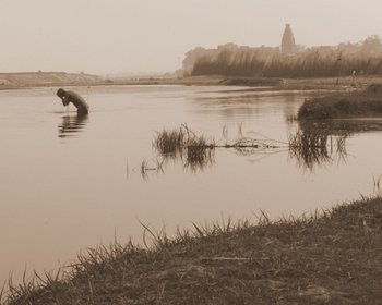 Taking Yamuna Snana