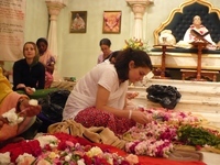 Devotees hearing class this morning