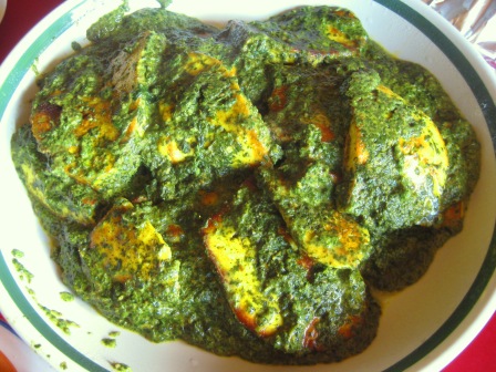 Hearty Country-style Palak Panir: 