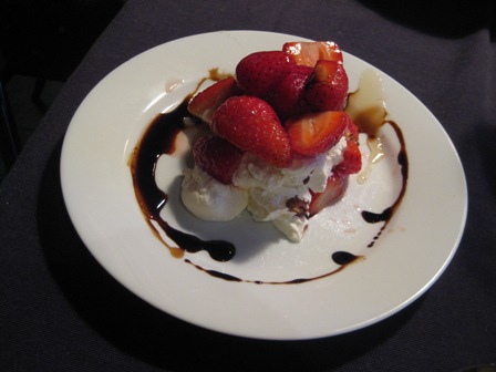 Labneh with Strawberries, Honey and Balsamic Reduction: 