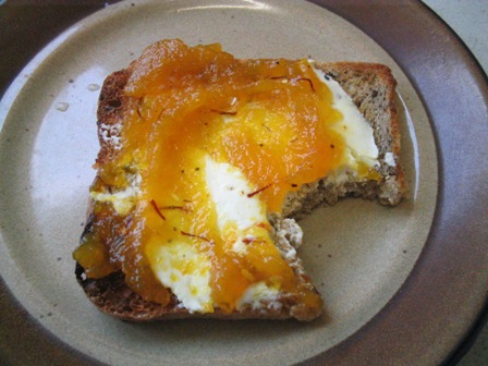 Saffron Cardamom Peach Conserve: 