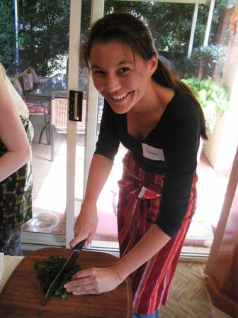 Swami chops the parsley: