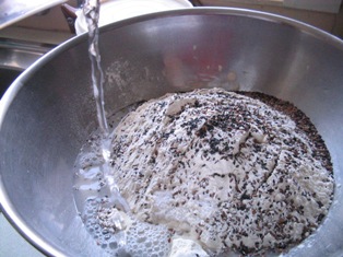 add the water: 