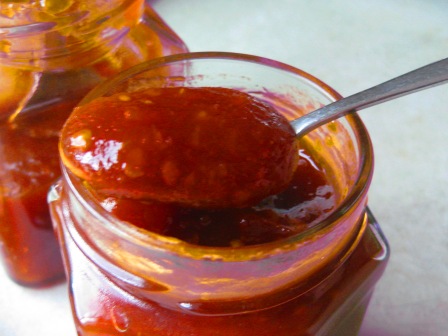 a spoonful of chili jam: 