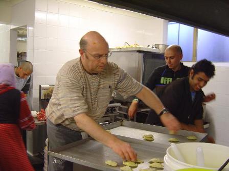frying samosas: