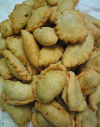 half-moon shaped samosas: