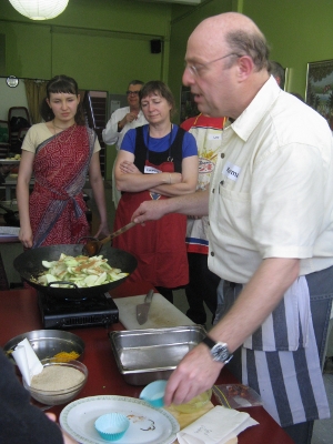 making apple chutney: