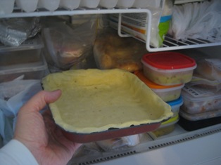 pie shell in fridge: 