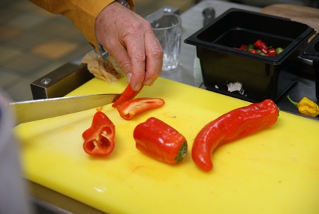 sweet peppers for the sambar: 